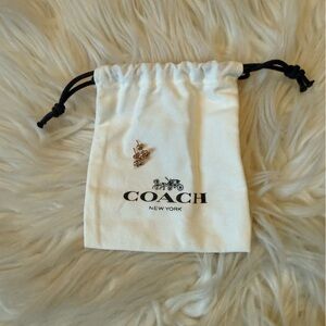 Coach rose gold flower earrings